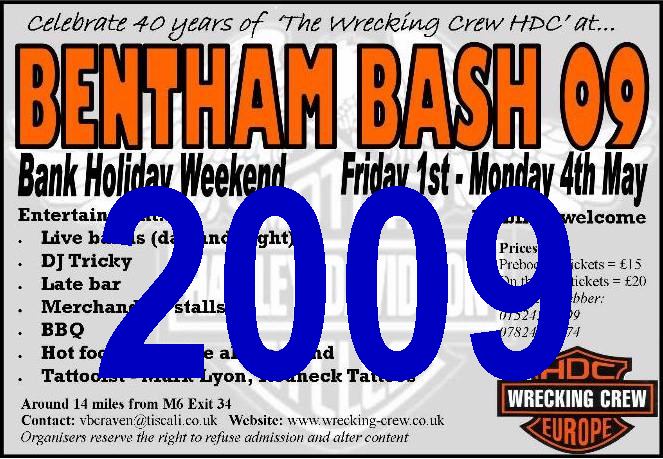 Click to download printable Adobe .pdf version of 2008 Bentham Bash Flyer - printout and stick it up in your pub or club